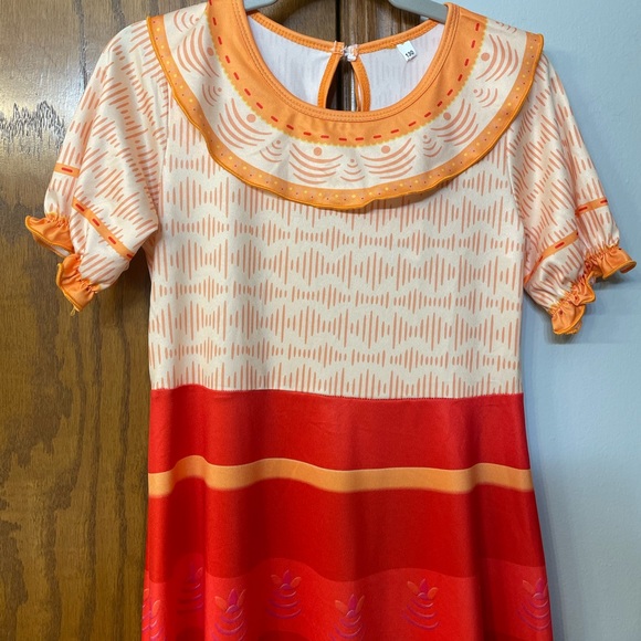 MOANA NWT Girls Costume Size 8 with matching purse Disney orange red dress up - Picture 4 of 11